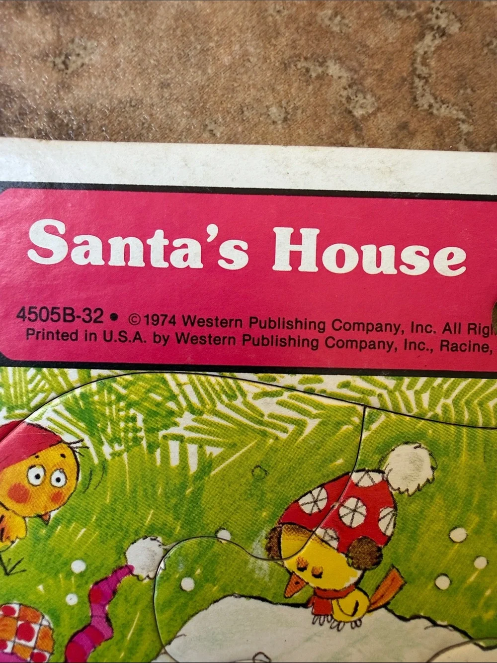 Vintage 1974 Santa’s House Frame-Tray puzzle
